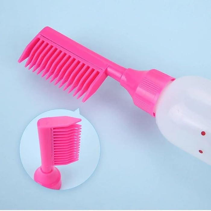 Multicolor Hair Dye Bottle with Applicator Brush Empty Refillable Dyeing Bottles Coloring Smudge Tool Hairdressing Styling Tools (blue dot) - Image 3